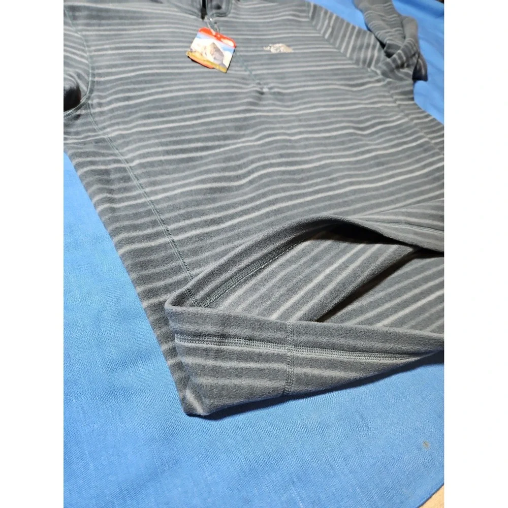 The North Face TKA Glacier 100 Fleece 1/4 Zip Jacket Pullover Blue Stripe XL New